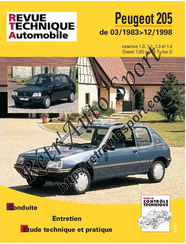 RTA - Peugeot 205 sauf 1.6 et 1.9 essence (1983 - 1998)