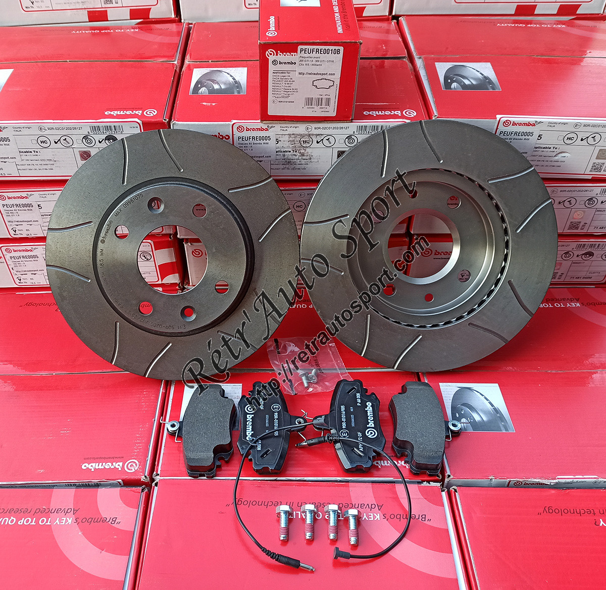 Pack BREMBO MAX disques + plaquettes pour Peugeot 205 GTI 1.9 - 309 GTI / GTI16